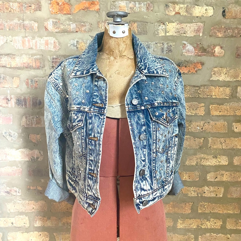 Star crop jean jacket